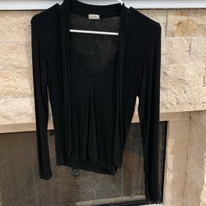 Brandy Melville Black Fitted Long Sleeve Shirt
